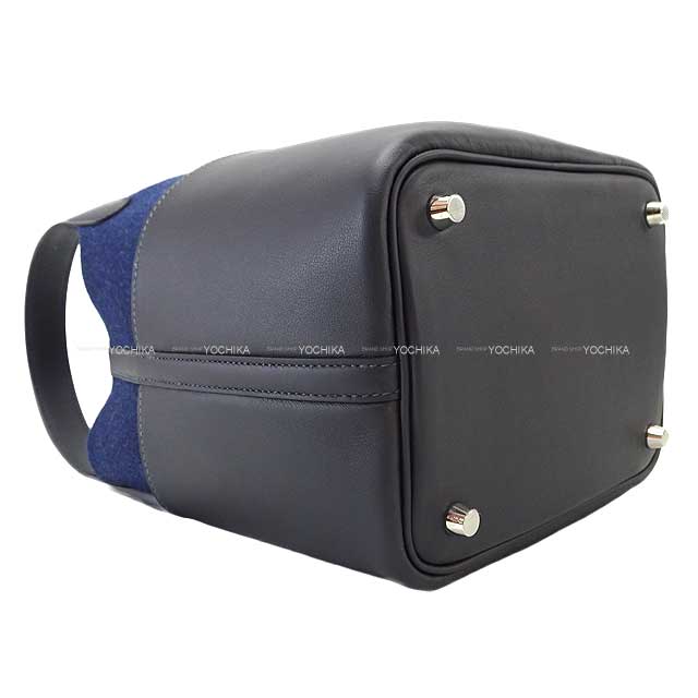 HERMES Handbag Picotin Lock 18 PM Go Team Caban/Bleu Nuit Feutre(Felt)/Veau Swift Silver HW Stamp W[BRAND NEW][Authentic]