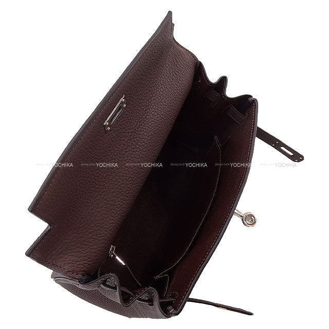 HERMES Shoulder bag Kelly25 Retourne with Bandouliere Ebene/Rose Mexicoe Veau Togo Silver HW Stamp W[BRAND NEW][Authentic]