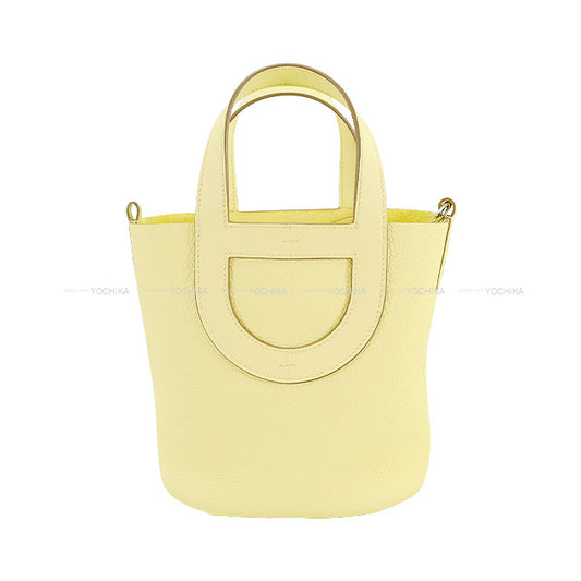 HERMES Handbag In the Loop 18 Jaune Milton Taurillon Clemence/Veau Swift Silver HW Stamp B[EXCELLENT][Authentic]