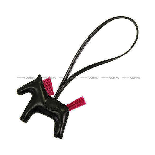 HERMES bag charm Rodeo PM Noir (Black)/Magnolia Agneau Milo/Clinoran(Crinoline) Stamp W[EXCELLENT][Authentic]