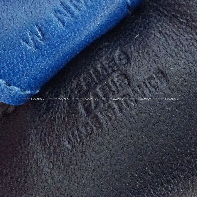 HERMES bag charm Rodeo PM Bleu Nuit/Blue Tie/Kraft Agneau Milo Stamp W[BRAND NEW][Authentic]