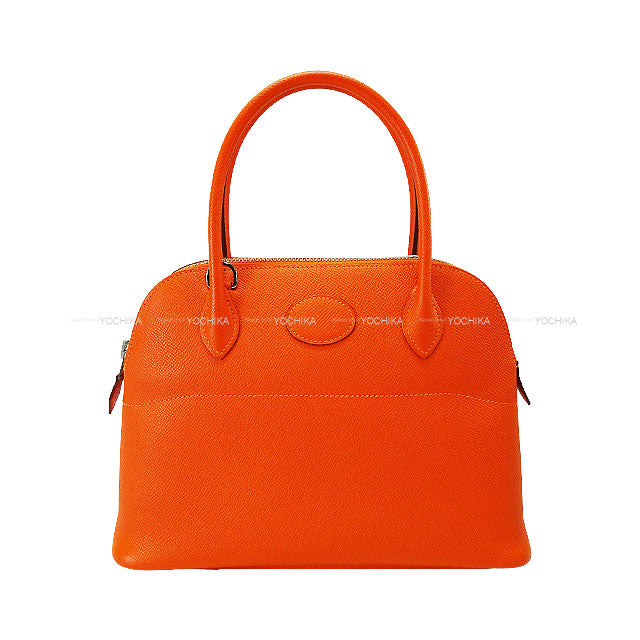 [Pre-loved] HERMES Shoulder bag Bolide27 Feu Orange Veau Epsom Silver HW Stamp X[LIKE NEW][Authentic]