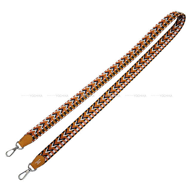 HERMES Shoulder bag Evelyne 16 TPM Sangles Zigzag Sesami/Noir (Black)/Blanc (White) Taurillon Clemence/Toile Silver HW Stamp U[EXCELLENT][Authentic]