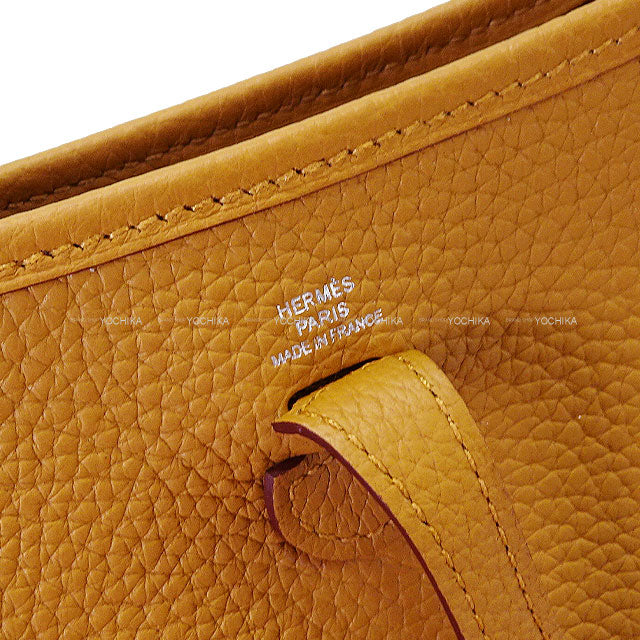 HERMES Shoulder bag Evelyne 16 TPM Sangles Zigzag Sesami/Noir (Black)/Blanc (White) Taurillon Clemence/Toile Silver HW Stamp U[EXCELLENT][Authentic]