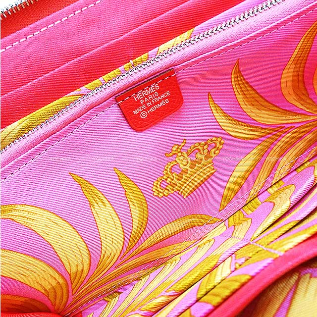 HERMES long wallet Azap Silk'in Long Royal Tiger Bougainvillier Veau Epsom/Veau Barenia/Silk Silver HW Stamp □N[EXCELLENT][Authentic]