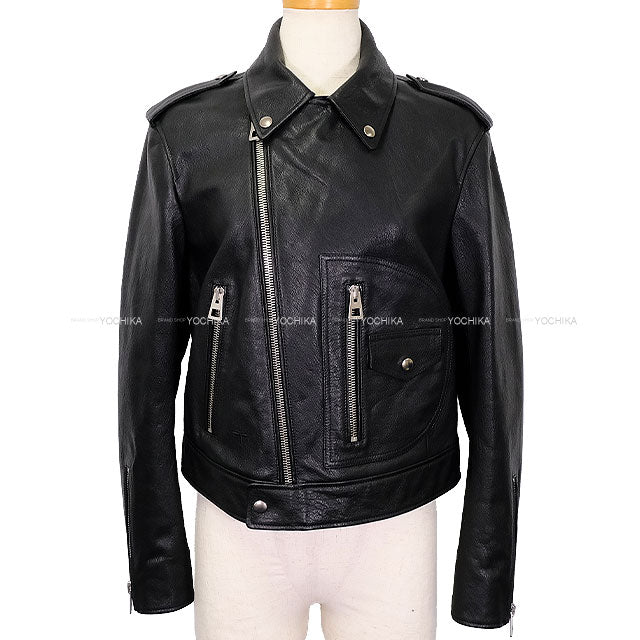 Dior Rider jacket Double Riders Noir (Black) Goatskin 34 Silver HW 845V02AL200[BRAND NEW][Authentic]