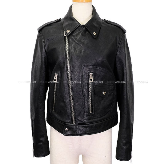 Dior Rider jacket Double Riders Noir (Black) Goatskin 34 Silver HW 845V02AL200[BRAND NEW][Authentic]