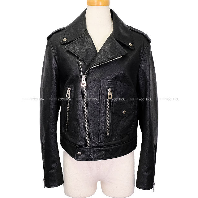 Dior Rider jacket Double Riders Noir (Black) Goatskin 34 Silver HW 845V02AL200[BRAND NEW][Authentic]