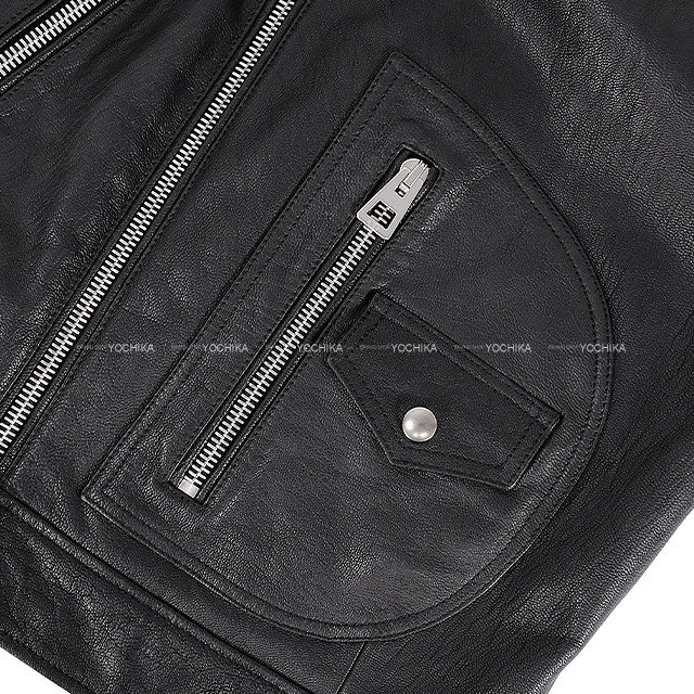 Dior Rider jacket Double Riders Noir (Black) Goatskin 34 Silver HW 845V02AL200[BRAND NEW][Authentic]