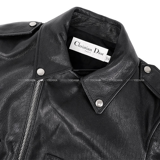 Dior Rider jacket Double Riders Noir (Black) Goatskin 34 Silver HW 845V02AL200[BRAND NEW][Authentic]