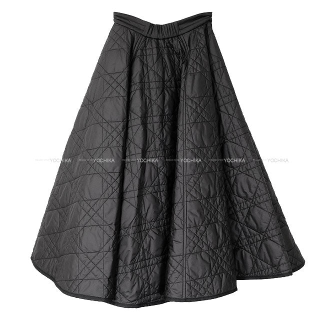 Dior skirt midi Macrocannage quilting technical taffeta Noir (Black) Polyester 157J67A2827_X9000[EXCELLENT][Authentic]