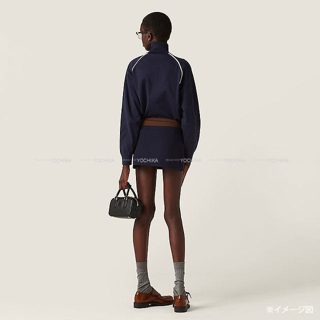 Miu Miu Hooded sweatshirt Technical zip-up sweat Navy Nyron #36 #36 MMF881 S000 1480[BRAND NEW][Authentic]