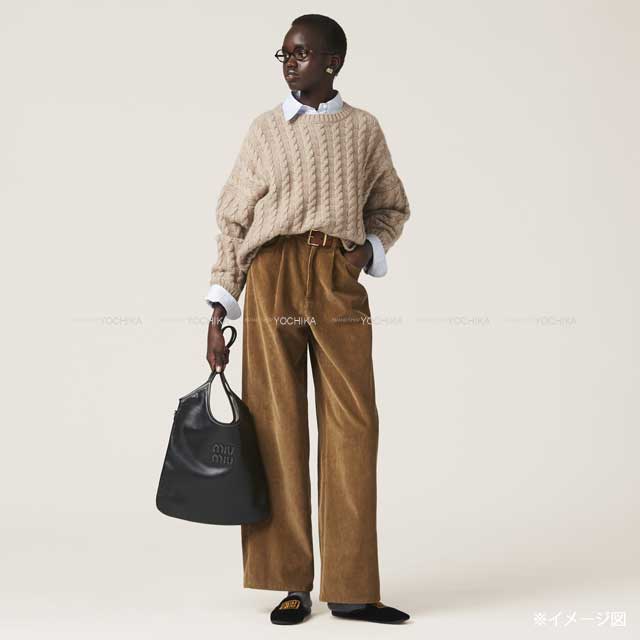 Miu Miu Pants Wide Garment Brown Cotton #36 MP1744 S000 14BD[BRAND NEW][Authentic]