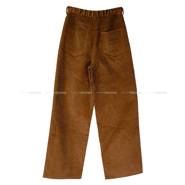 Miu Miu Pants Wide Garment Brown Cotton #36 MP1744 S000 14BD[BRAND NEW][Authentic]