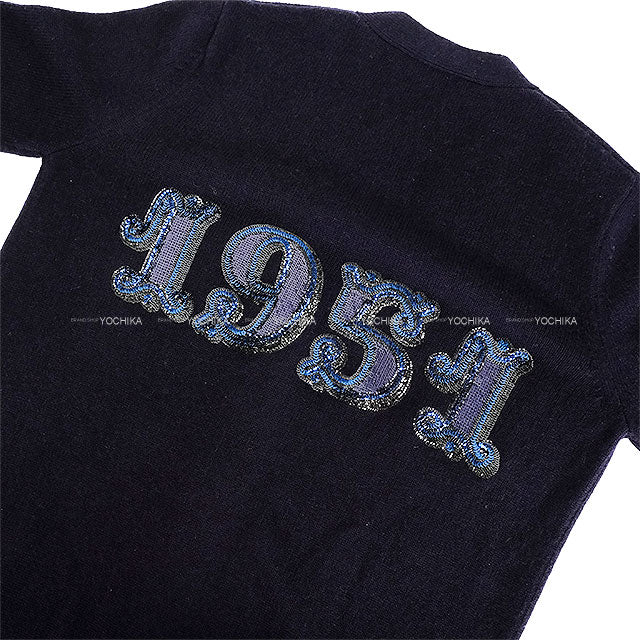 MAX MARA Cardigan Sequin Embroidery 1951 Middle Navy Wool/Cashmere #S[BRAND NEW][Authentic]
