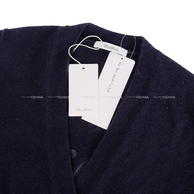 MAX MARA Cardigan Sequin Embroidery 1951 Middle Navy Wool/Cashmere #S[BRAND NEW][Authentic]