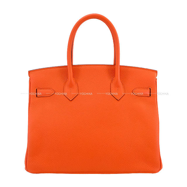 HERMES Handbag Birkin30 Orange Veau Togo Gold HW Stamp Y[EXCELLENT][Authentic]