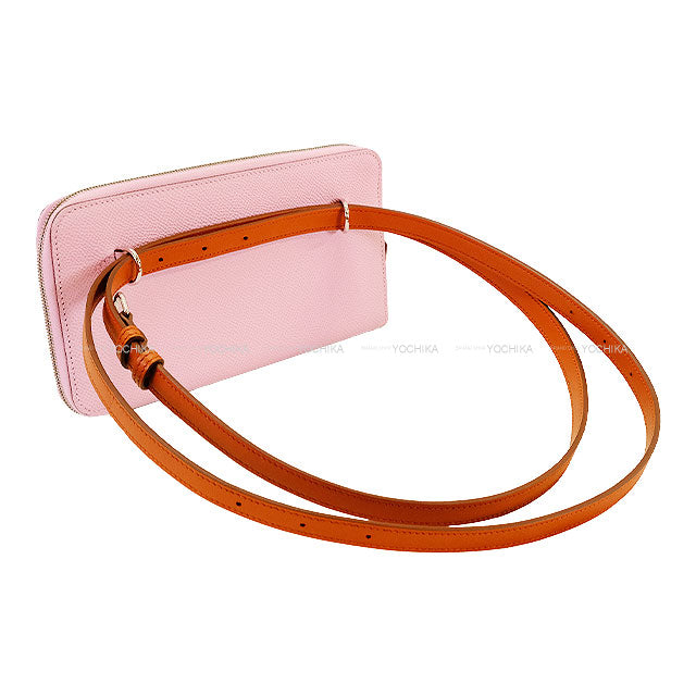 HERMES long wallet Nouveau To Go wallet Mauve sylvestre/Lime/Cuivre/Caban(Y3) Veau Epsom/Veau Swift Silver HW Stamp U[EXCELLENT][Authentic]