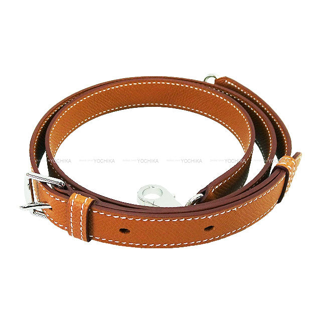 HERMES shoulder strap A Strap 20mm Gold Veau Epsom Silver HW Stamp W[BRAND NEW][Authentic]