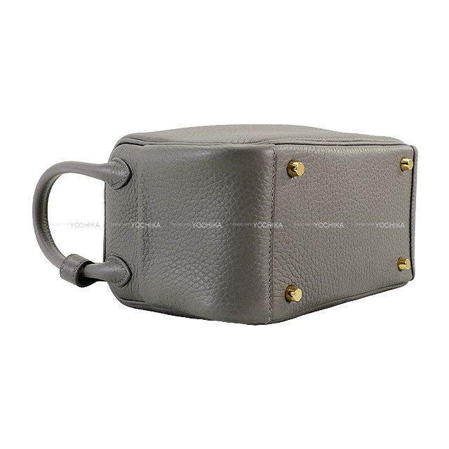 HERMES Shoulder bag Lindy mini 20 Ardoise Taurillon Clemence Champagne Gold HW Stamp W[BRAND NEW][Authentic]