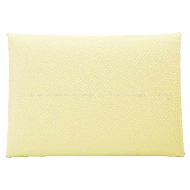 HERMES card holder Calvi Duo Jaune Milton Veau Epsom Silver HW Stamp W[BRAND NEW][Authentic]