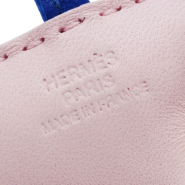 HERMES bag charm Buddy Dog Rose Darling/Bleu France Agneau Milo/Mouton Stamp K[BRAND NEW][Authentic]