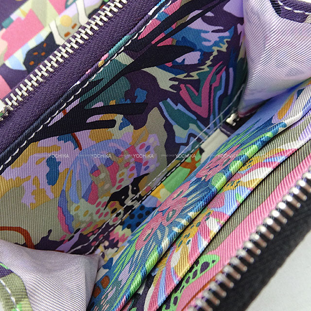 HERMES Bi-fold wallet Azap Silk'in Compact EN LIBERTE! Noir (Black)/Cassis Veau Epsom/Veau Barenia/Silk Silver HW Stamp K[BRAND NEW][Authentic]