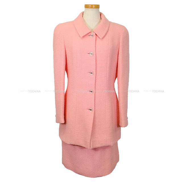 [Pre-loved] CHANEL setup Ladies Setup Tweed Coco mark 97c Clear button Pink Wool #40 Silver HW P08920[LIKE NEW][Authentic]