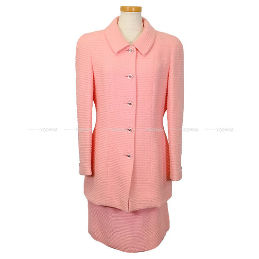 [Pre-loved] CHANEL setup Ladies Setup Tweed Coco mark 97c Clear button Pink Wool #40 Silver HW P08920[LIKE NEW][Authentic]