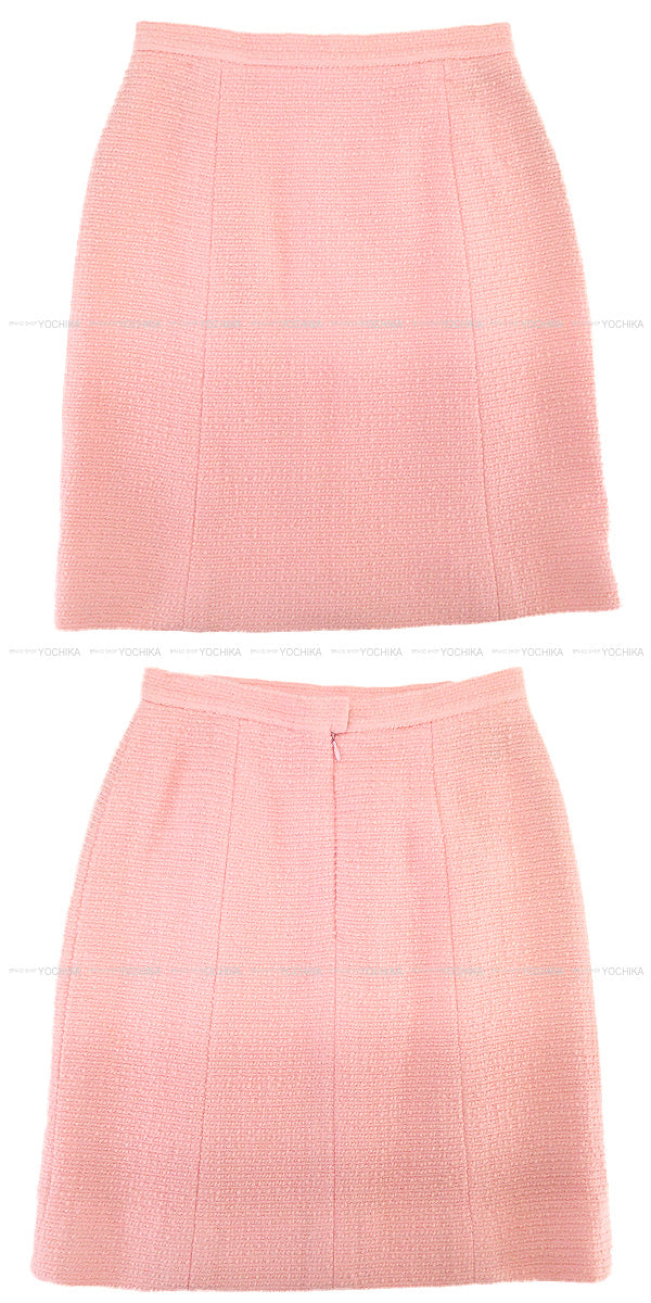 [Pre-loved] CHANEL setup Ladies Setup Tweed Coco mark 97c Clear button Pink Wool #40 Silver HW P08920[LIKE NEW][Authentic]