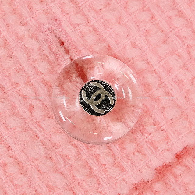 [Pre-loved] CHANEL setup Ladies Setup Tweed Coco mark 97c Clear button Pink Wool #40 Silver HW P08920[LIKE NEW][Authentic]