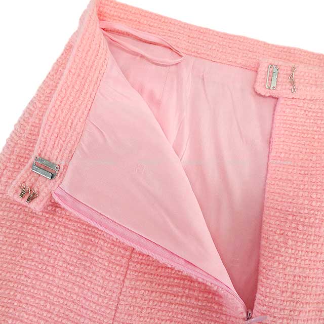 [Pre-loved] CHANEL setup Ladies Setup Tweed Coco mark 97c Clear button Pink Wool #40 Silver HW P08920[LIKE NEW][Authentic]