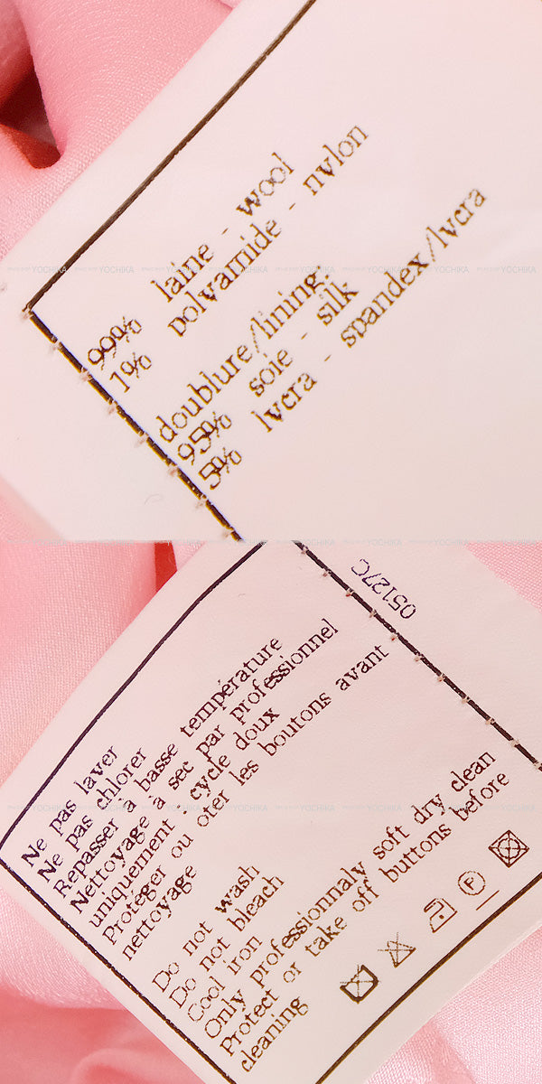 [Pre-loved] CHANEL setup Ladies Setup Tweed Coco mark 97c Clear button Pink Wool #40 Silver HW P08920[LIKE NEW][Authentic]