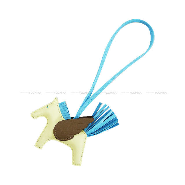 HERMES bag charm Rodeo Pegasus PM Jaune Milton/Celeste/Etoupe Agneau Milo/Veau Swift Stamp K[BRAND NEW][Authentic]