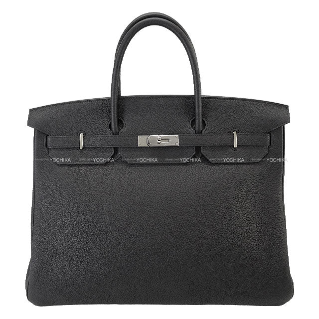 [Pre-loved] HERMES Handbag Birkin40 Bag Pillows Noir (Black) Veau Togo Silver HW Stamp D[LIKE NEW][Authentic]
