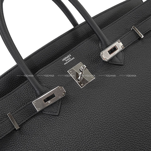 [Pre-loved] HERMES Handbag Birkin40 Bag Pillows Noir (Black) Veau Togo Silver HW Stamp D[LIKE NEW][Authentic]