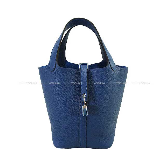HERMES Handbag Picotin Lock 18 PM Blue Tie Taurillon Clemence Silver HW Stamp K[BRAND NEW][Authentic]