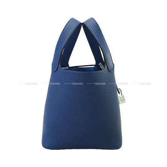 HERMES Handbag Picotin Lock 18 PM Blue Tie Taurillon Clemence Silver HW Stamp K[BRAND NEW][Authentic]