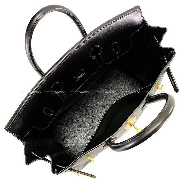 [Pre-loved] HERMES Handbag Haut a Courroies 32 Noir (Black) Box Calf Gold HW Stamp □F[USED SA][Authentic]