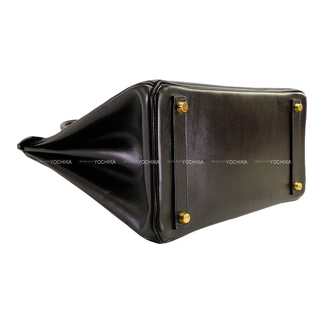 [Pre-loved] HERMES Handbag Haut a Courroies 32 Noir (Black) Box Calf Gold HW Stamp □F[USED SA][Authentic]