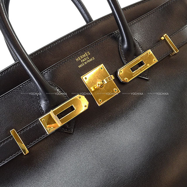 [Pre-loved] HERMES Handbag Haut a Courroies 32 Noir (Black) Box Calf Gold HW Stamp □F[USED SA][Authentic]