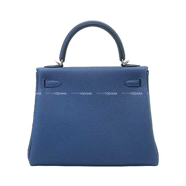 HERMES Shoulder bag Kelly25 Retourne Blue Tie Veau Togo Silver HW Stamp K[BRAND NEW][Authentic]