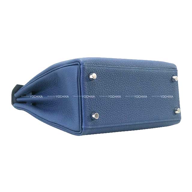 HERMES Shoulder bag Kelly25 Retourne Blue Tie Veau Togo Silver HW Stamp K[BRAND NEW][Authentic]