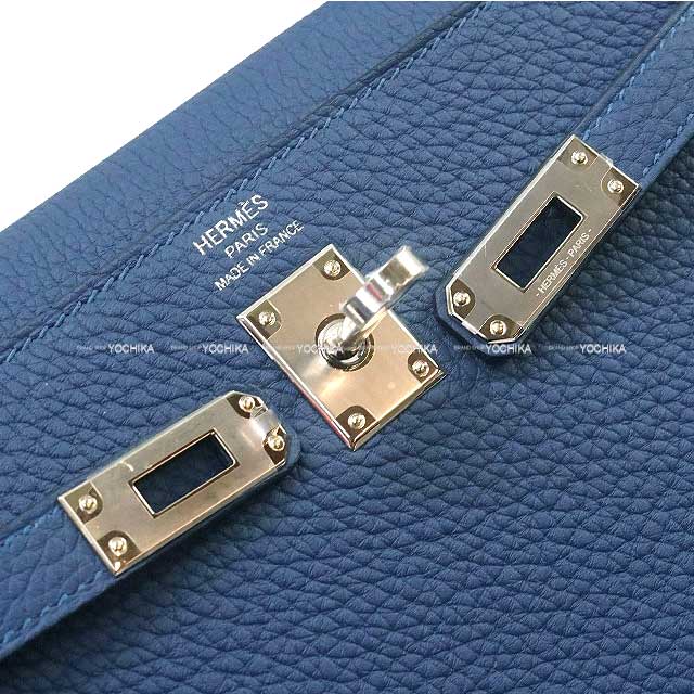 HERMES Shoulder bag Kelly25 Retourne Blue Tie Veau Togo Silver HW Stamp K[BRAND NEW][Authentic]