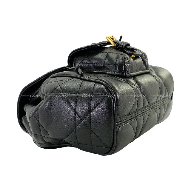 Christian Dior Backpack/daypack/Ruck sack Caro Backpack Macrocannage Small Noir (Black) lambskin Gold HW M6302UNOZ_M900[EXCELLENT][Authentic]