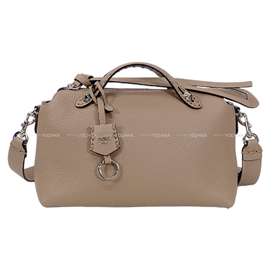 FENDI Boston bag By The Way Selleria Medium Grey calf Silver HW 8BL155[EXCELLENT][Authentic]