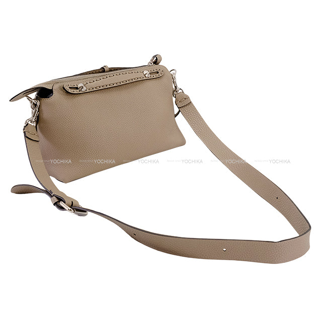 FENDI Boston bag By The Way Selleria Medium Grey calf Silver HW 8BL155[EXCELLENT][Authentic]