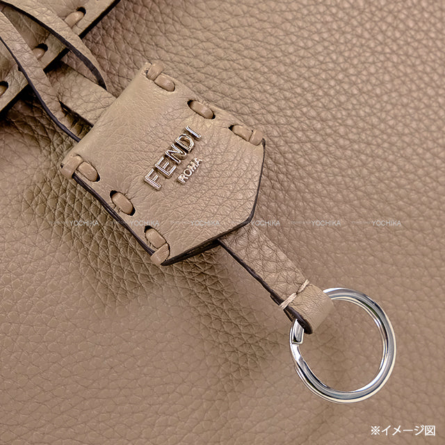 FENDI Boston bag By The Way Selleria Medium Grey calf Silver HW 8BL155[EXCELLENT][Authentic]