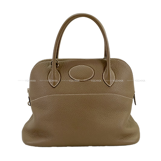 [Pre-loved] HERMES Shoulder bag Bolide31 Etoupe Taurillon Clemence Silver HW Stamp □R[USED SA][Authentic]