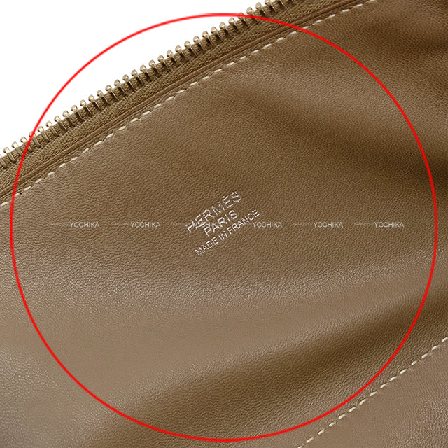 [Pre-loved] HERMES Shoulder bag Bolide31 Etoupe Taurillon Clemence Silver HW Stamp □R[USED SA][Authentic]